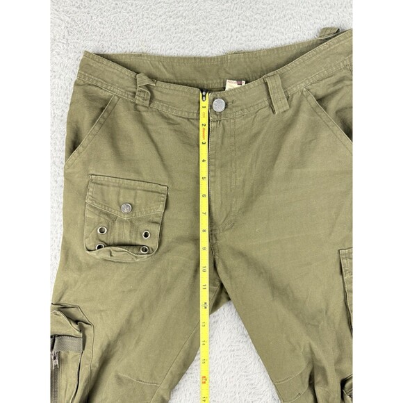 Free Knight Japan Green Cargo Pants Mens Size 31 Gas Mask Tactical Military - Picture 9 of 10